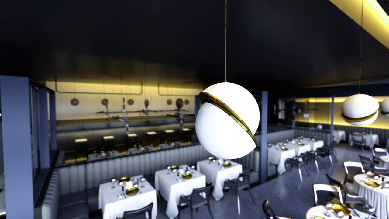 Lujoso y pequeño espacio de reunión con decoración e iluminación romántica