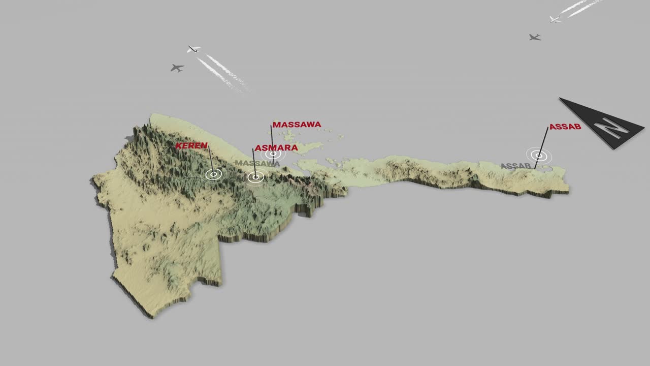 3d 지형 지도 에리트레아