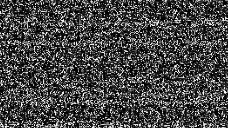 Transizione astratta con flash di luce a rumore statico televisivo
