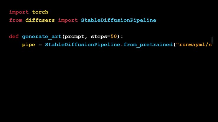 Python-code Schrijven voor Stable Diffusion Beeldgeneratie