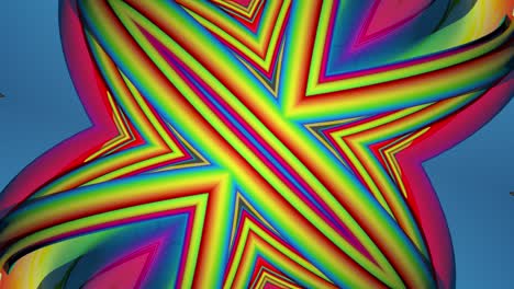 a rainbow colored abstract animated 3d shape.