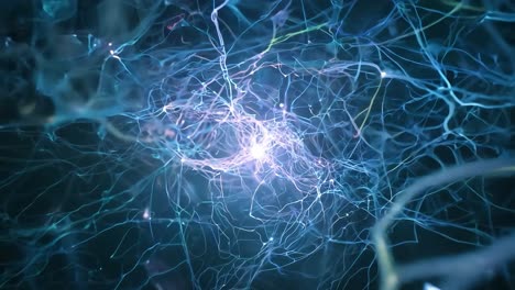 energie fließt durch ein netzwerk von neuronen und bildet eine wunderschöne und komplizierte struktur voller leben und kommunikation