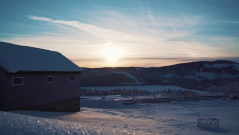 Sledding-on-Christmas-day-during-winter-in-Norway