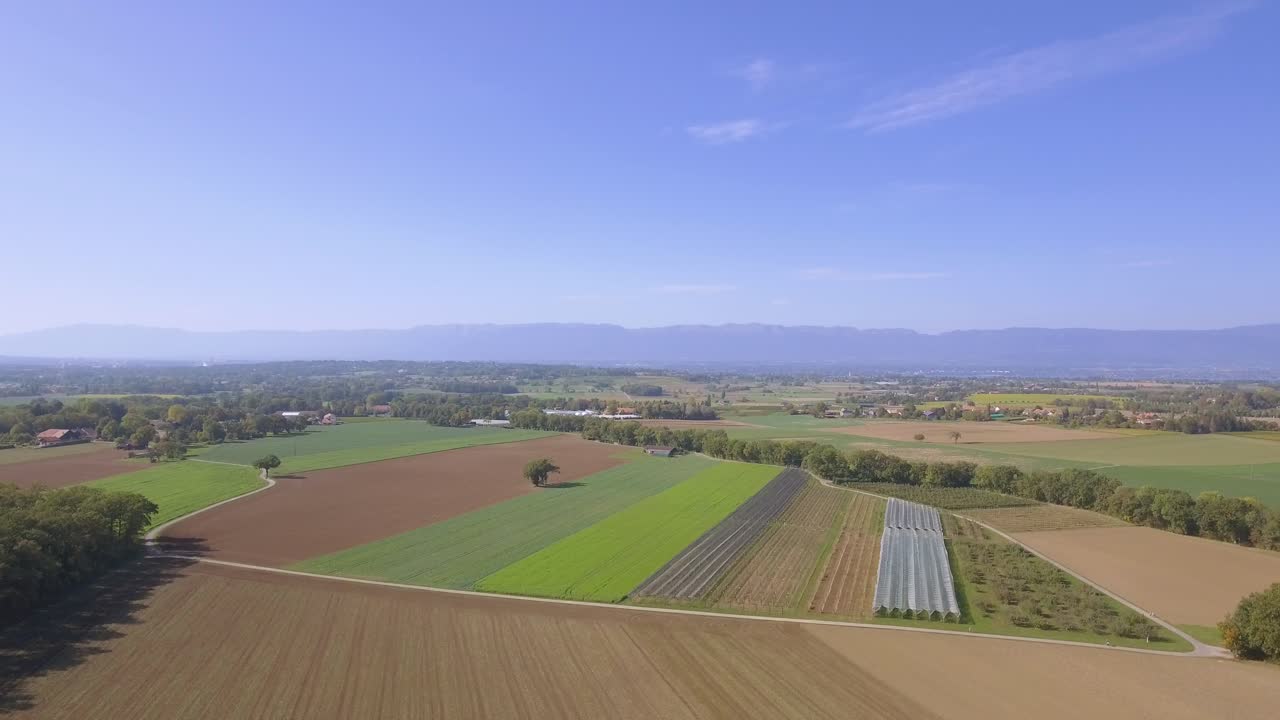 Drone aerial view over a Autumn forest in Switzerland