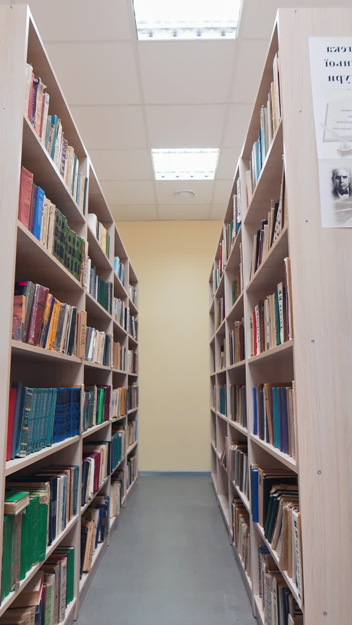 Library shelves with medical books. Modern medicine books for sale on library shelf