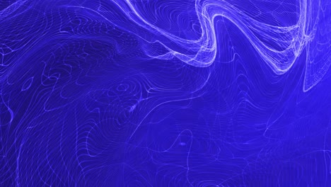onda de bucle sin costuras abstracta de malla de red de alambre blanco futurista en fondo azul gradiente con un fondo de onda dinámica. 4k 3d renderización en movimiento remolino fractal refleja el fondo.