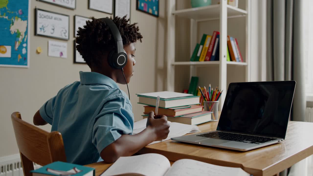 Child Studying Online