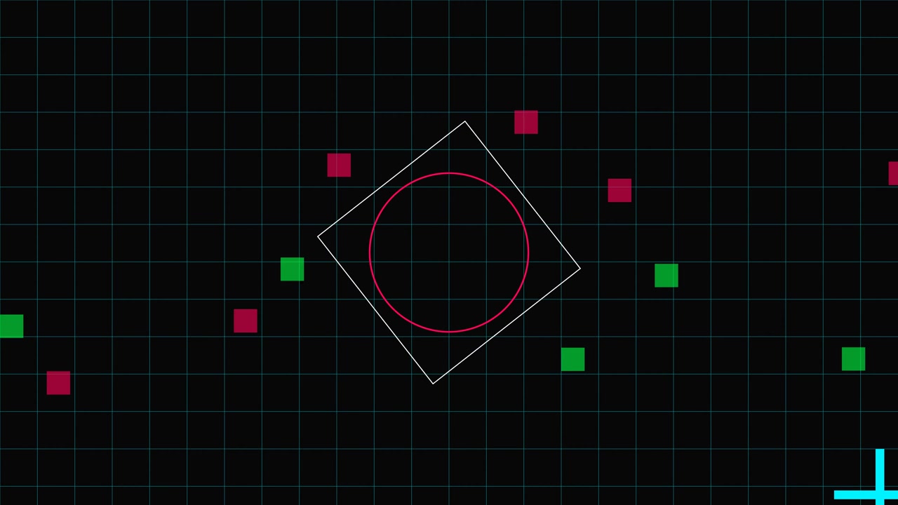 Abstract Motion Graphics Featuring Rotating Geometric Shapes and Digital Particles