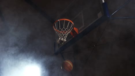 Basketball-going-through-hoop
