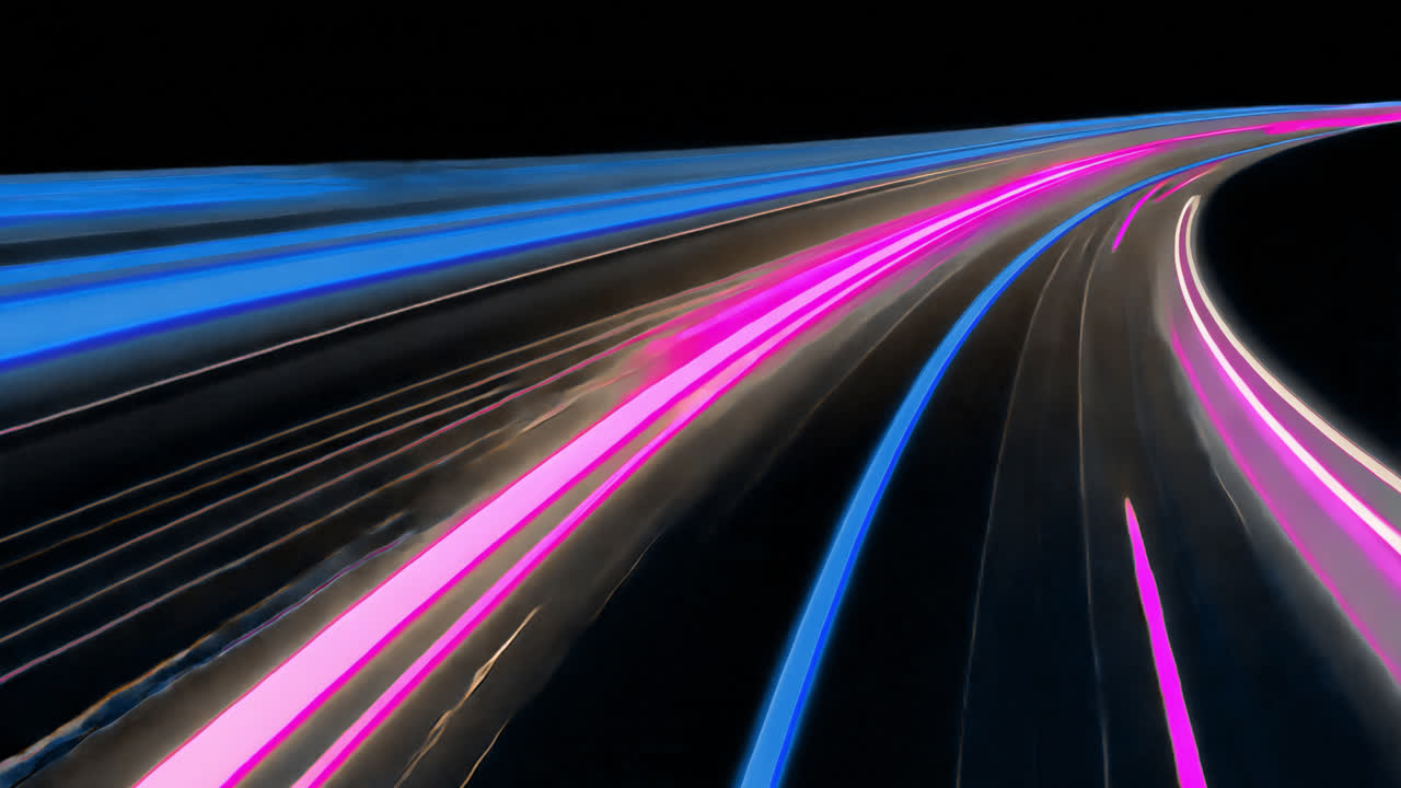 Vibrant futuristic neon lights animated overlay, transparent 4K video, alpha channel, ProRes 4444