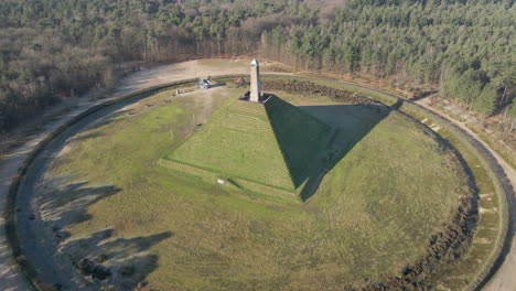 aerial overview of austerlitz pyramid in the netherlands on a sunny day