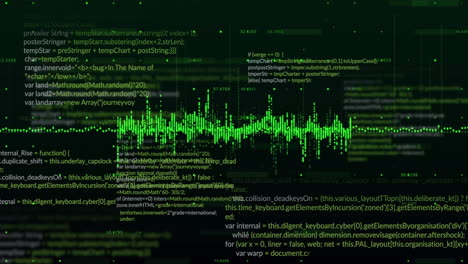 animation of data processing on black background