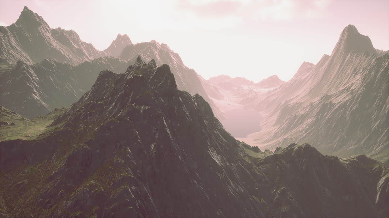 노르웨이의 산에서 안개