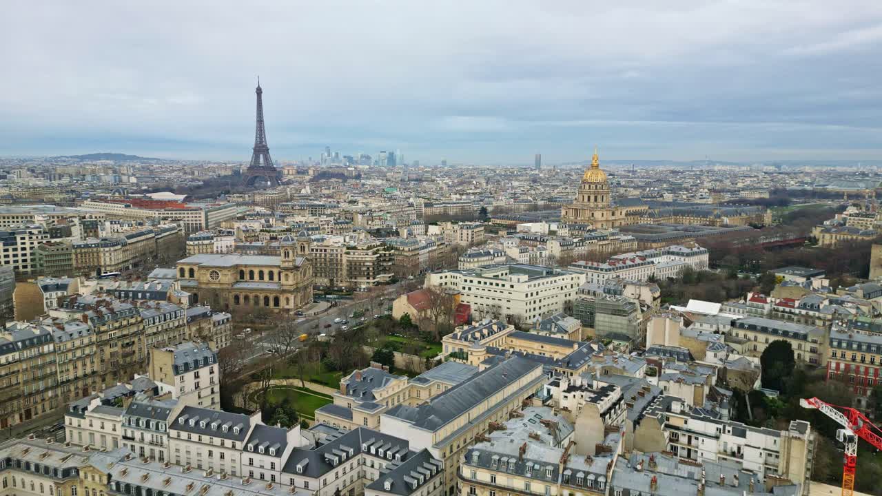 유명한 에펠탑과 파리, 프랑스에서 공중에서 볼 수 있는 장애인