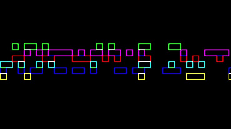 Multicolored squares descending pattern