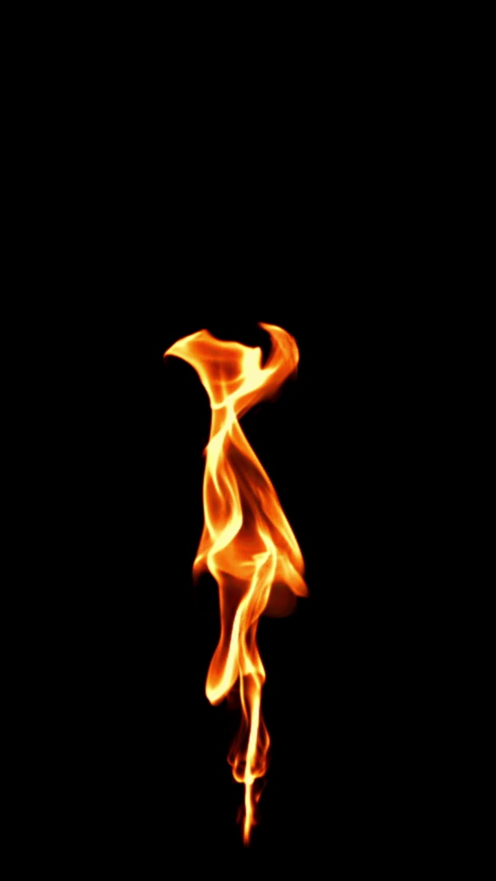 Isolated Fire Flame Burning on Black Background