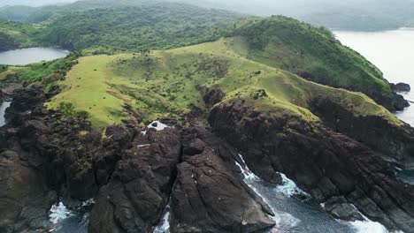 green rocky coastal cliffs of binurong point in baras, catanduanes, philippines