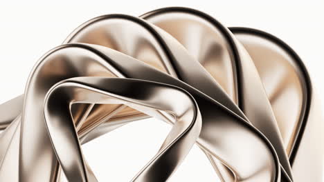 metallic golden curve geometry background, 3d rendering.