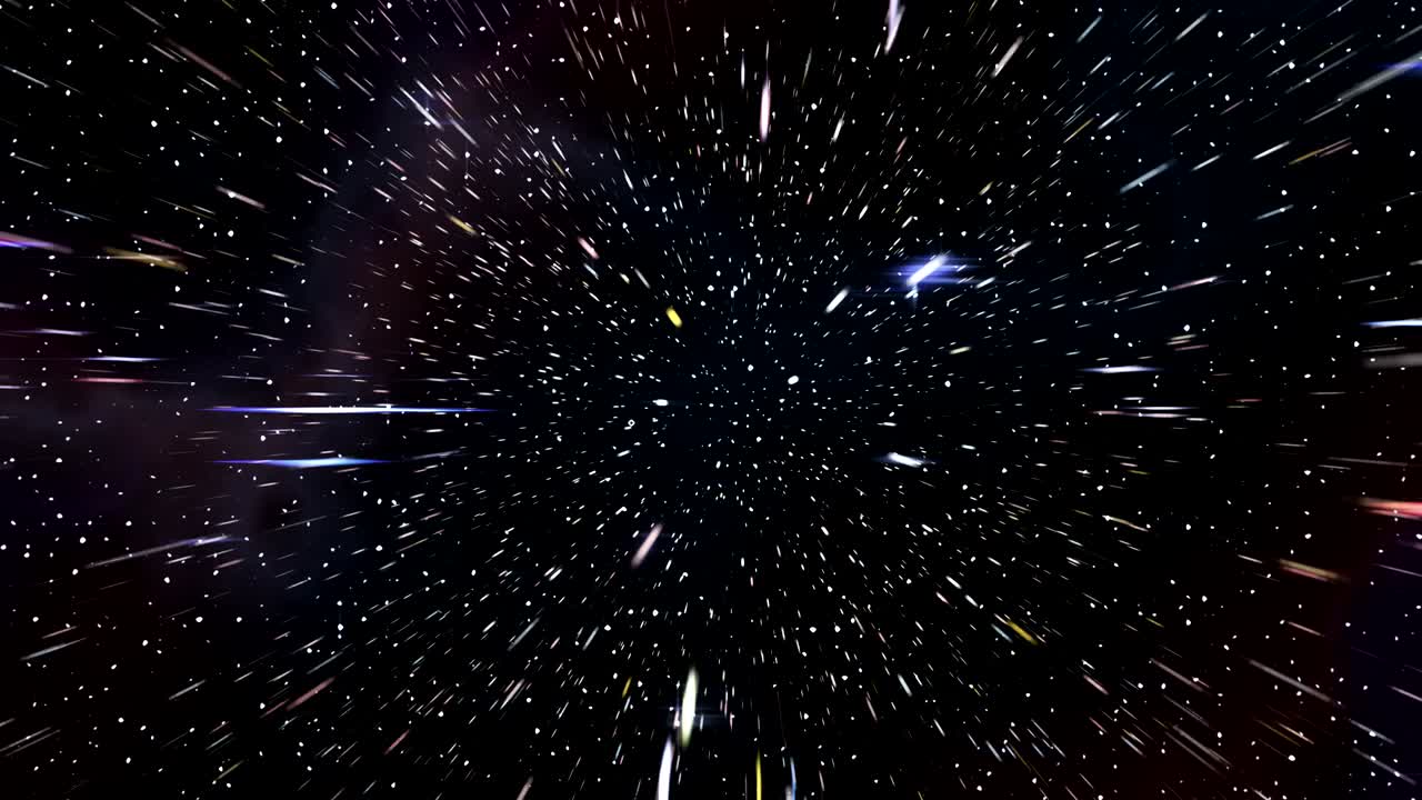 velocidad de curvatura espacial viaje hiperespacial a través de la nebulosa starfield 4k