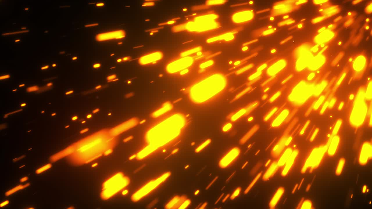 vuelo rápido de brasas en el espacio oscuro, fondo de computadora de renderización 3d