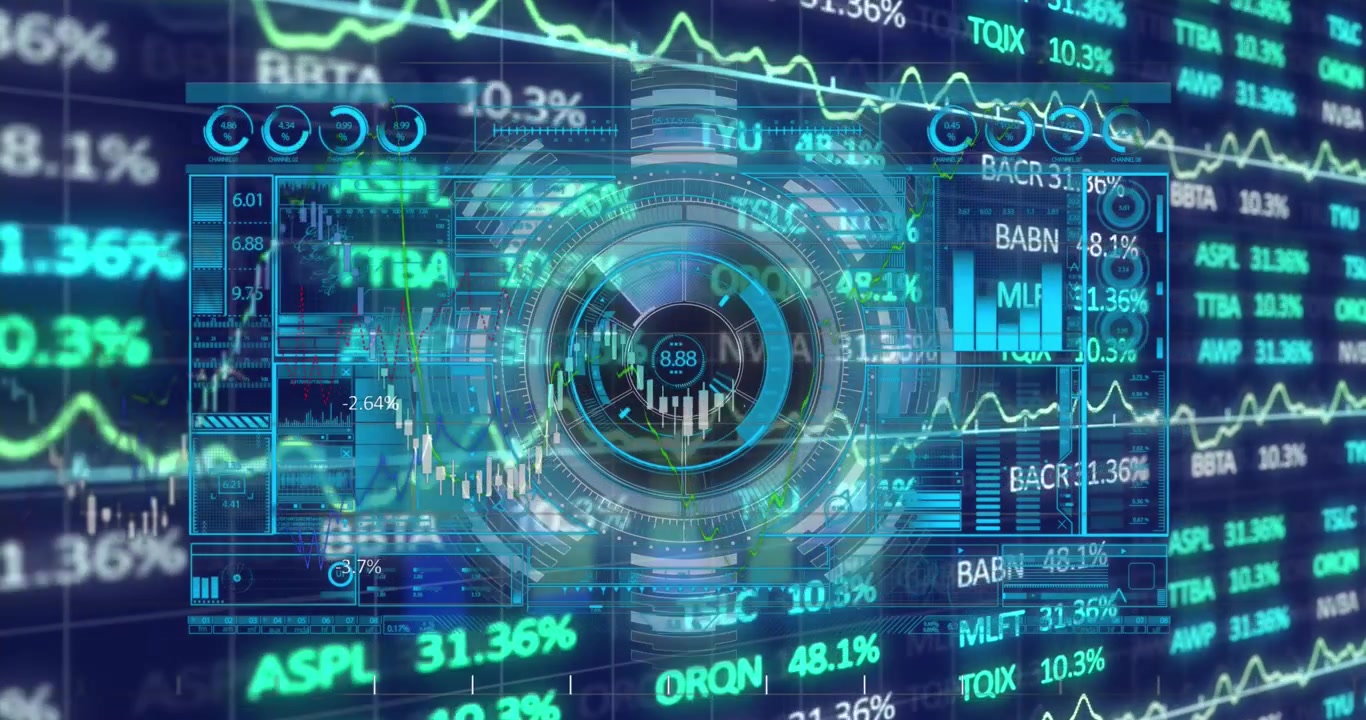 Animation of financial data processing over scope scanning
