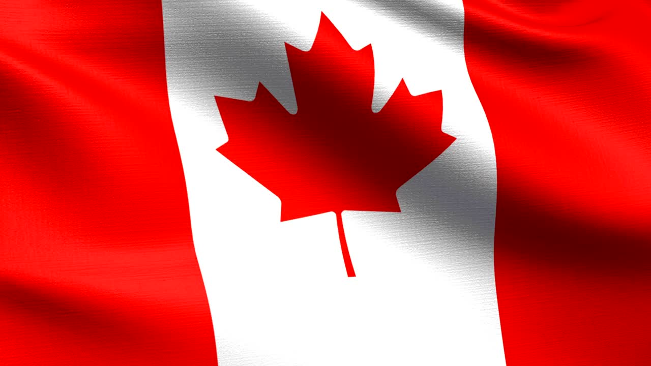 la bandera de canadá en bucle 4k