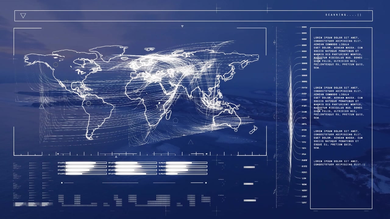 Animation of data processing over screens