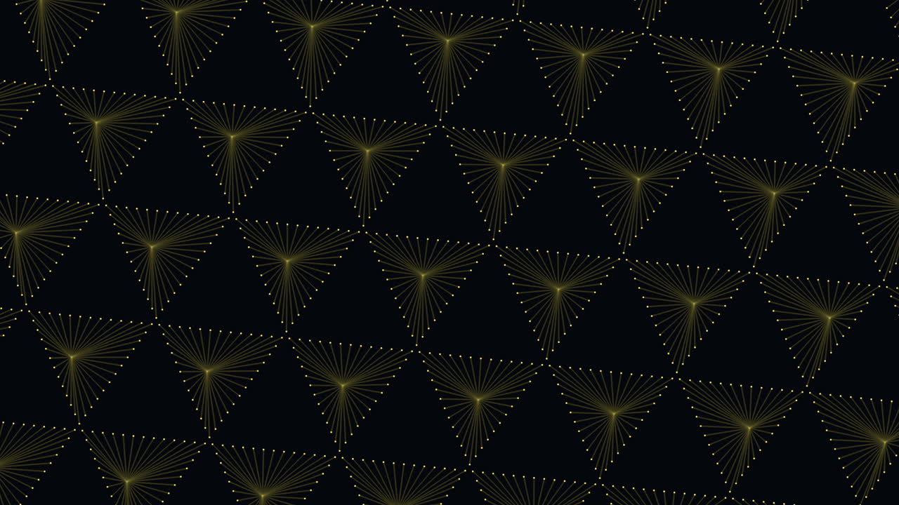 동적 인 검은색과 황금색 선 패턴은 깊이와 질감과 대조적입니다.