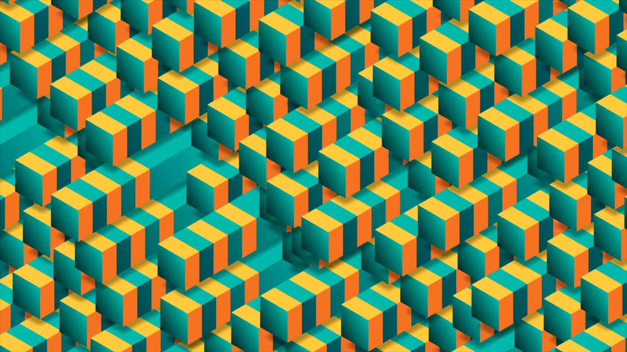 brillantes formas tecnológicas geométricas en 3d animación de video abstracta