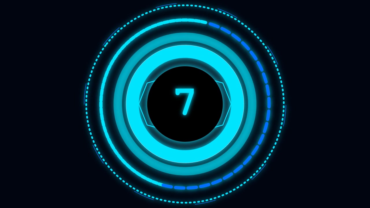 Digital Countdown Timer with Glowing Blue Circular Interface