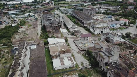 aerial view of an abandoned industrial plant.