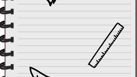 animación de múltiples iconos sobre líneas contra un fondo blanco