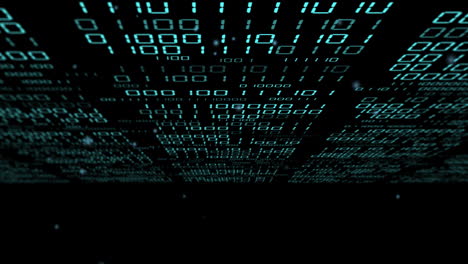 animation of binary coding and data processing