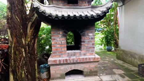 serene temple surrounded by lush greenery