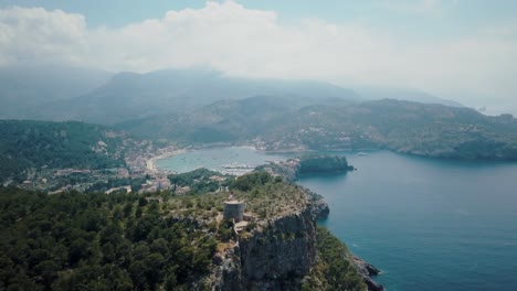 port de soller mallorca - stunning 4k landscape view of city in mallorca - westcoast in the epic serra de tramuntana