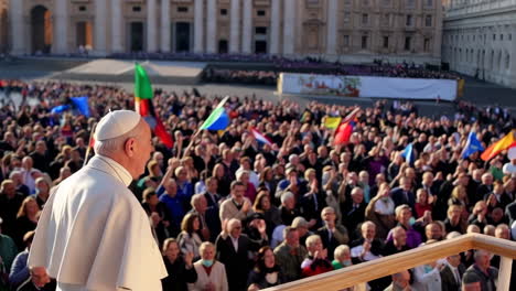 pope addressing a large crowd in st. peter's square