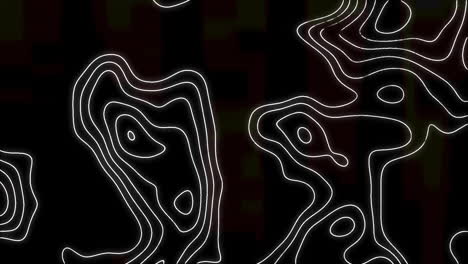 animación digital del patrón de topografía que se mueve contra un fondo negro
