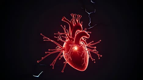 3d model of a heart with electrical activity