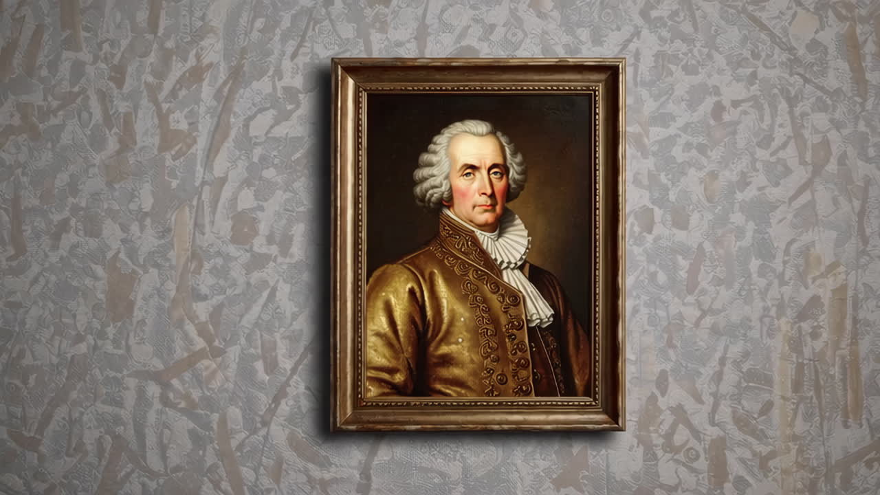 Classical Portrait with Pink Stroke