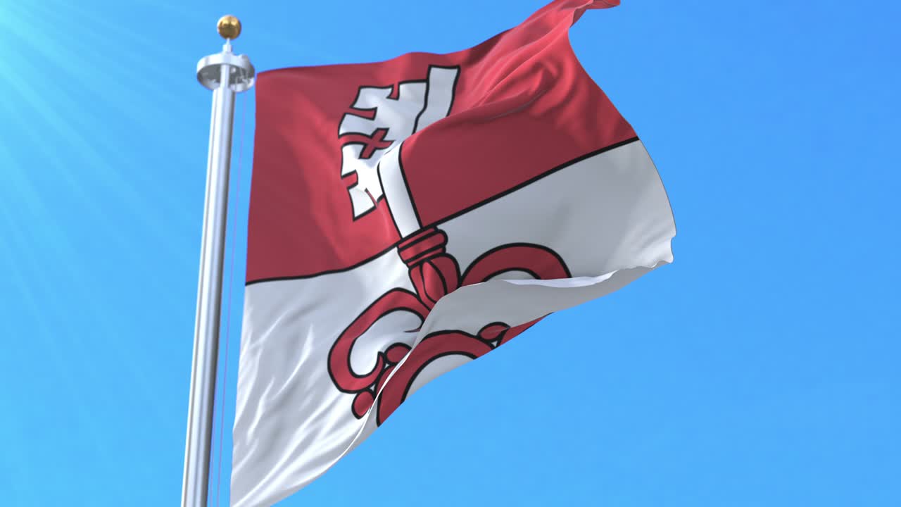 bandera del cantón de obwalden, suiza. bucle
