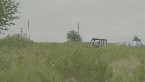 rural landscape with tractor