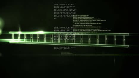 animación del procesamiento de datos digitales sobre el hilado de cadenas de adn