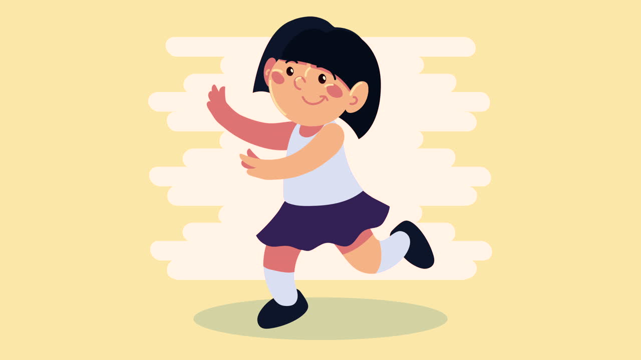 personaje de danza de una chica asiática linda