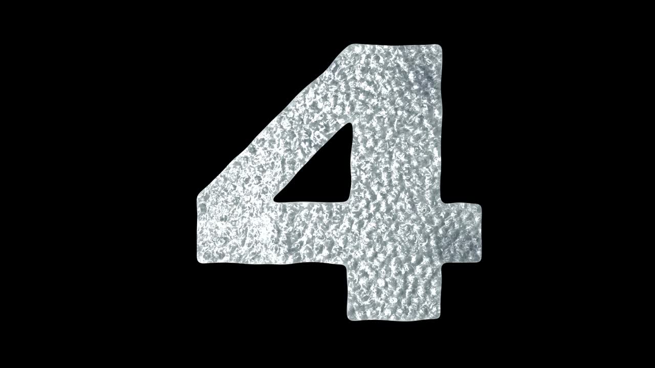 número 4 - concepto de números de agua de hielo animados