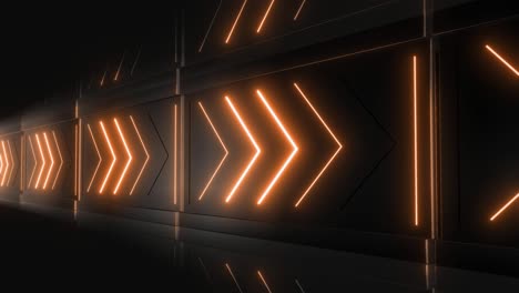 futuristic neon arrow corridor
