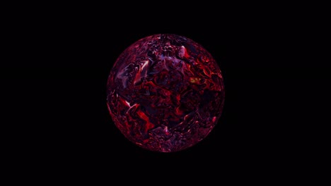 4k 3d bucle sin fisuras de energía de plasma de fuego planeta con nube aislada con canal alfa quicktime prores 444 codificar. planeta alienígena abstracto. corrientes de calor de lava ardiente planeta de magma ardiente.