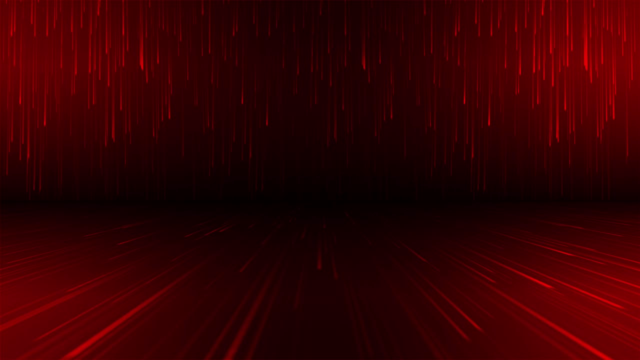 Animation of glowing colorful red lines moving on floor and wall ...
