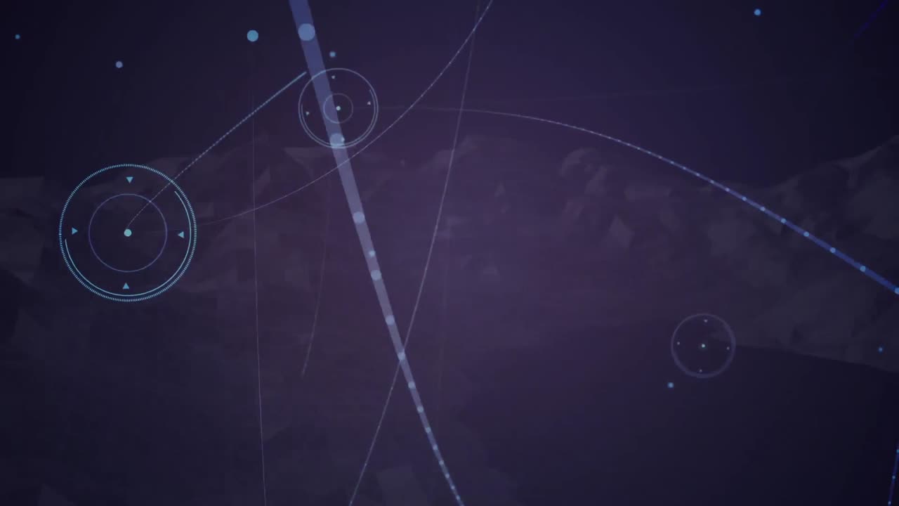 animación de redes de conexiones sobre montañas giratorias