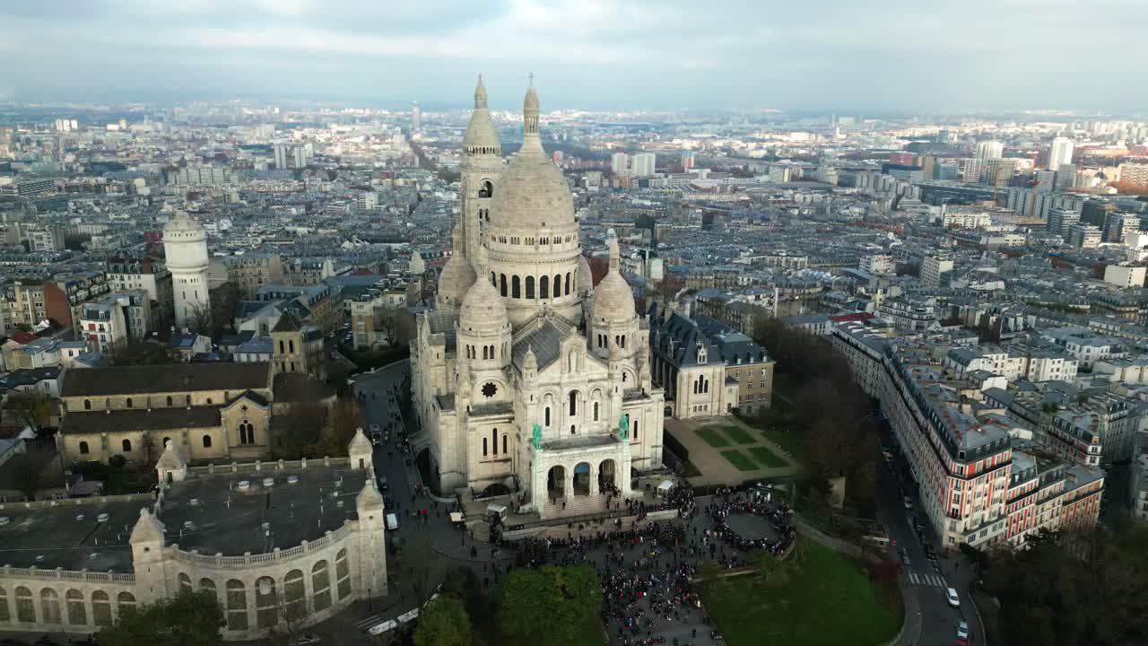 Famous Basilica of Sacred Heart or Sacr&eacute; Coeur of Paris Roman Catholic church