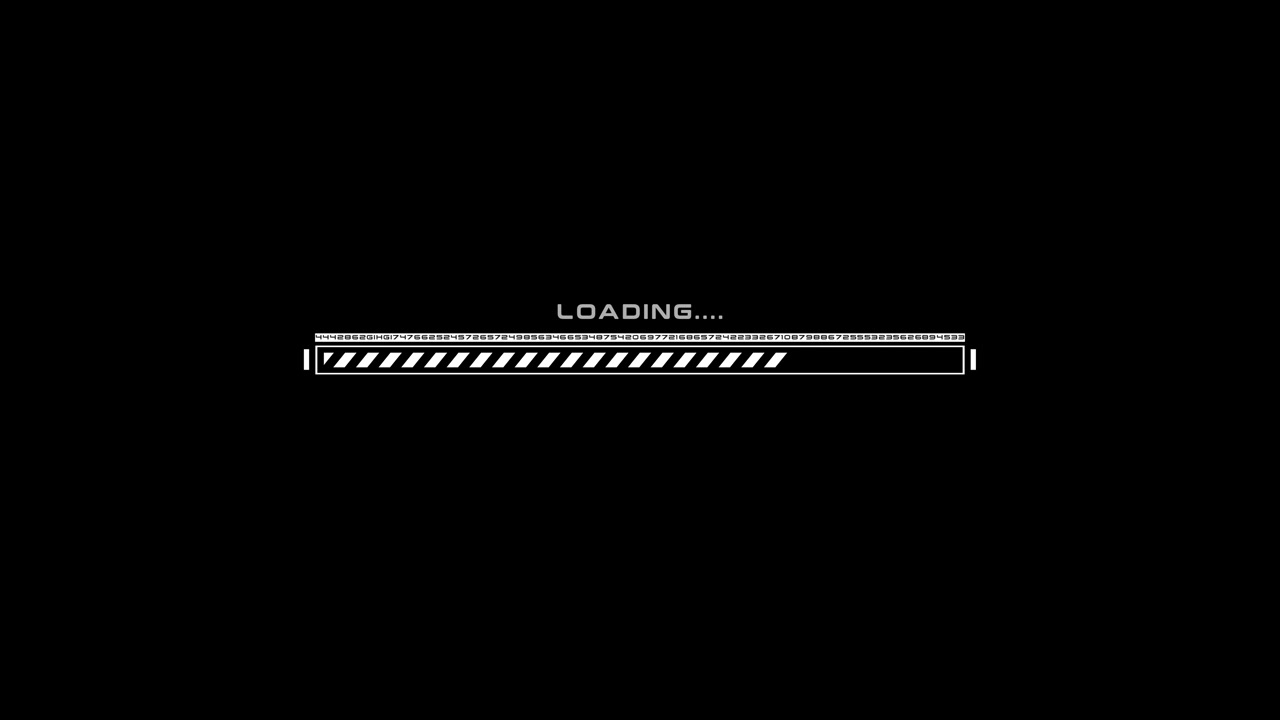 Digital Loading Progress Bar Animation with Data Stream